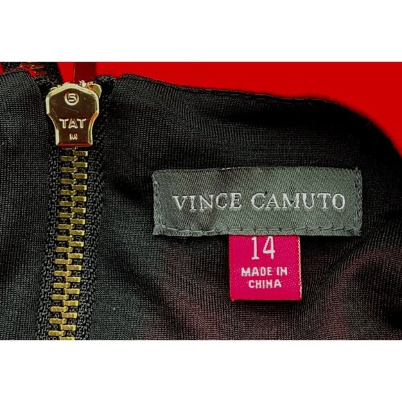 Vince Camuto Red Sleeveless Peplum Dress Exposed Back Zipper Closure Size 14 - Picture 6 of 8